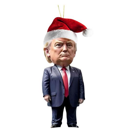 Рождественское украшение Трампа 2D акриловое зеркало заднего вида автомобиля подвеска мультфильм Трамп рождественская елка украшение для двери рюкзака