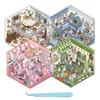 4 Sets DIY 3D House Stickers with Tweezer Make Your Own Mini