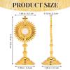 2Pcs Brass Metal Standing Crucifix Cross for Home Decor Catholic Church Prayer Tabletop Display Religious Christian Ornament