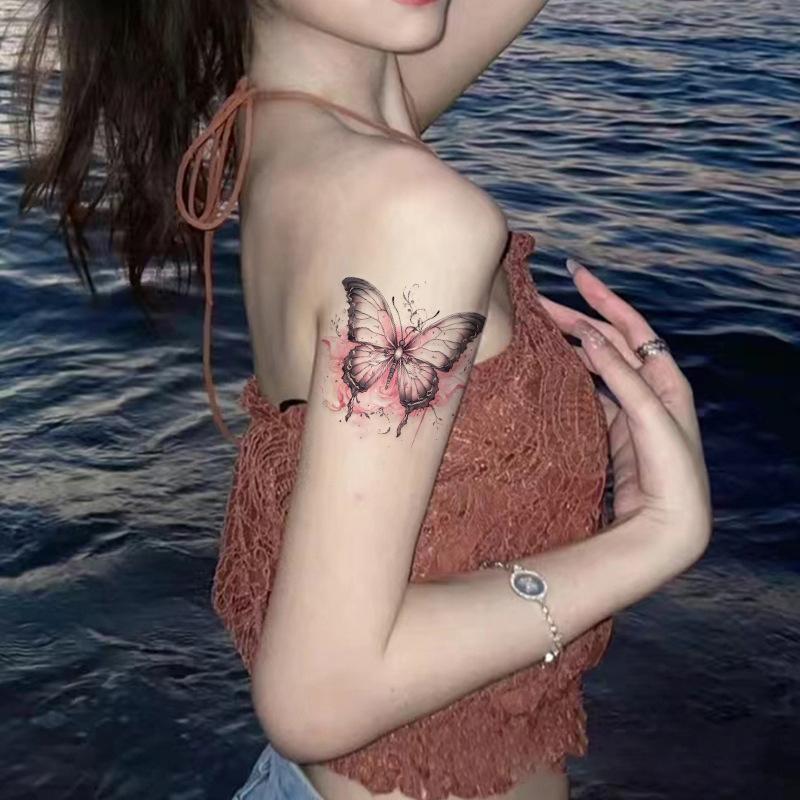 1 лист, красочные временные татуировки с бабочками для женщин и мужчин, поддельные татуировки, наклейки для взрослых, лицо, руки, боди-арт, татуировки