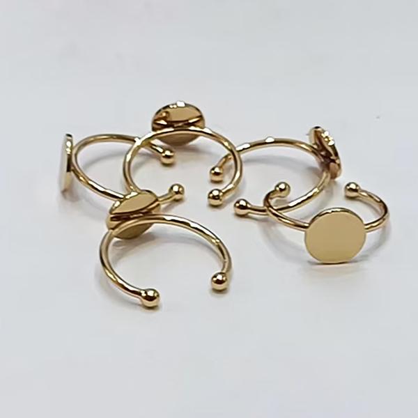 10pcs 6/8/10/12mm Stainless Steel Adjustable Ring Settings Flat Blank Base Glass Cabochon Ring Bezel Jewelry Making DIY