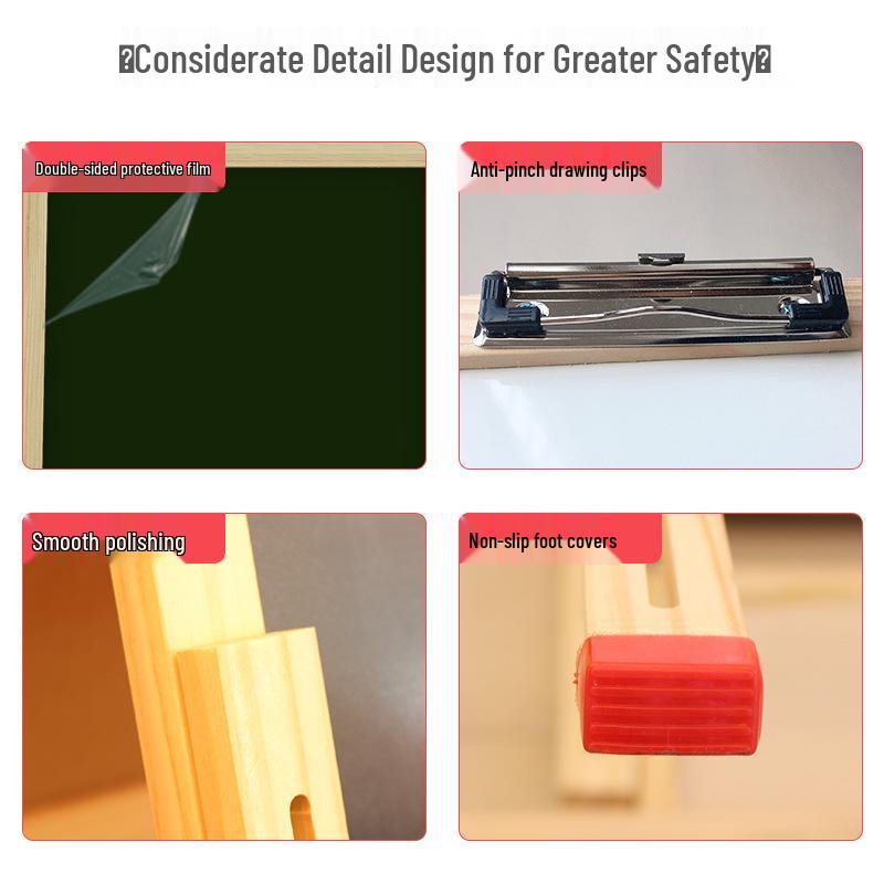 Детская меловая доска-мольберт из массива дерева для письма и рисования