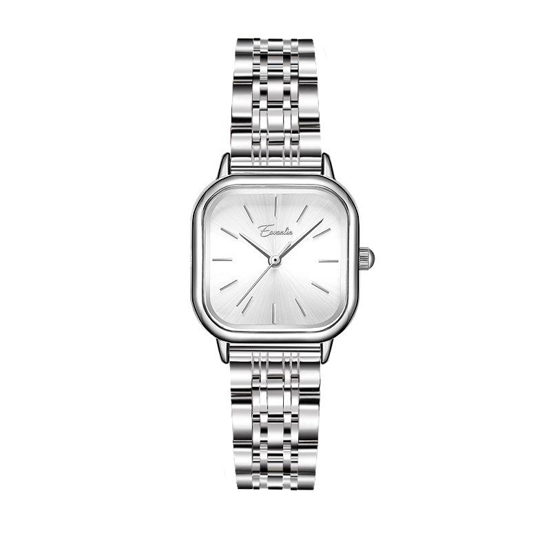 Women's Watch Niche Steel Band Watch Temperament Simple Small Green Watch Student Green Small Square Watch