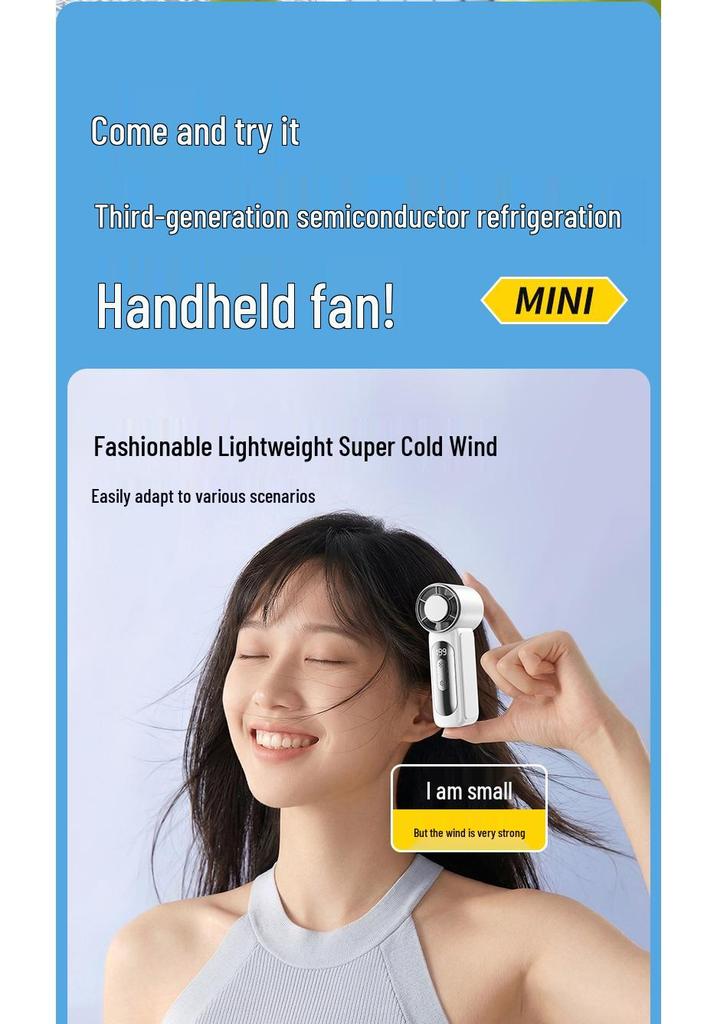 2026 USB Rechargeable Mini Handheld Fan with Long Battery Life and Ice Pack Feature