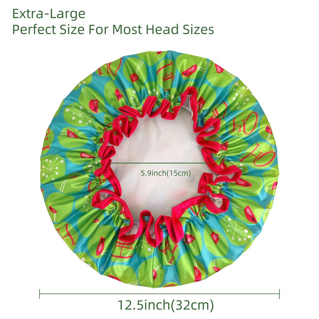 Высококачественные шапочки для душа, полиэфирная атласная двухслойная шапочка для ванны для женщин, многоразовая