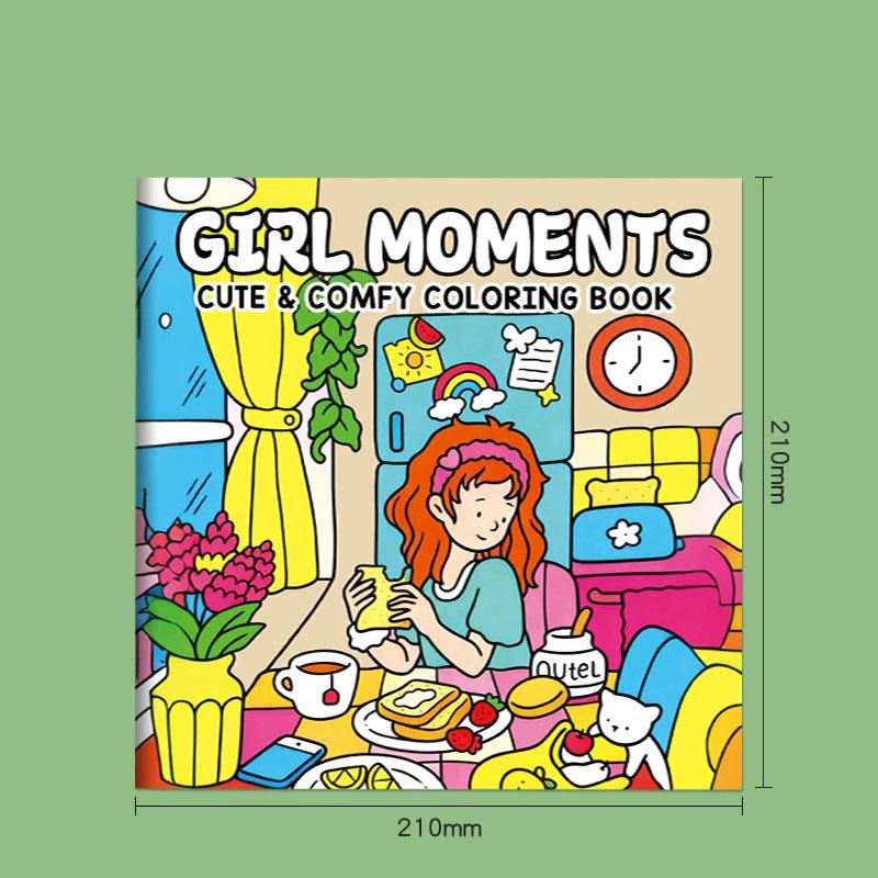 Fun Coloring Book 24 Page, Girls Boy Leisure Diy Creative Entertainment Fantasy Illustrations Hand Drawn Art Drawing Book