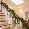 Hanging Festive Ornament 78.8 Inch Christmas Pom Garland, Red Green White 20/30 Pompom Wall Window Balls Garland Ornaments for Xmas Tree, Fireplace,