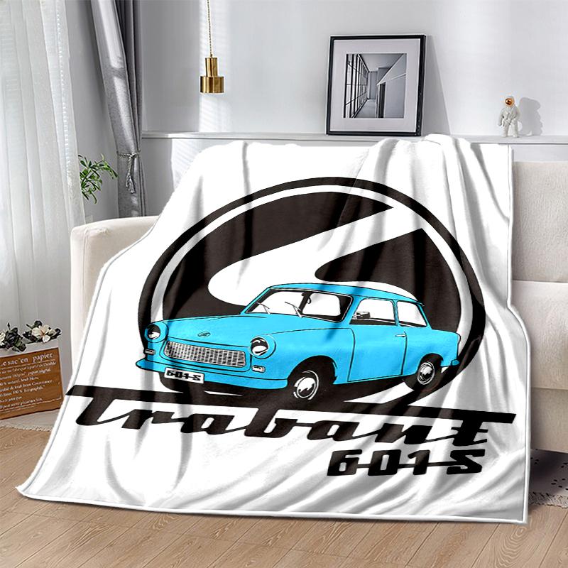 Trabant 601 Flannel Blanket Soft Warm All-Season Throw, Design for Camping, Car Travel, Hiking Sofa, Bed, Office Perfect Gift for Parties