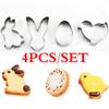 4Pcs/Set Cake Cutters Easter Series Rabbit Shape Mold Cookie Stencils Stainless Steel Metal Baking