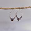 Genuine Red Garnet dangler earrings, Silver oxidized handmade bohemian jewelry For women, Red gemstone earrings, unique bohemian beach wears