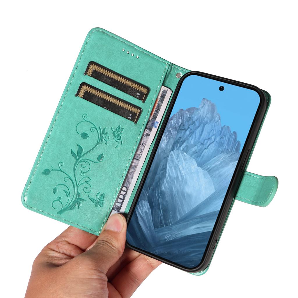 For Google Pixel 9 Pro/Google Pixel 10/Google Pixel 10 Pro/Google Pixel 9 PU Leather Cases Flower Pattern Wallet Stand Phone Cover with Strap