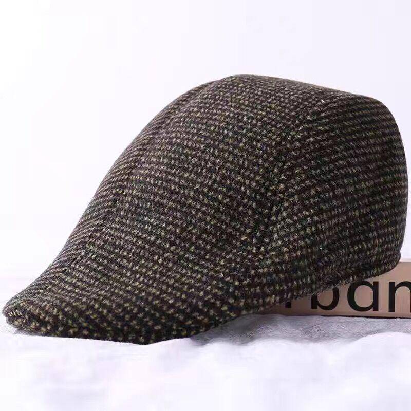 Middle-Aged And Elderly Woolen Baseball Cap Men'S Winter Casual Thickened Warm Cotton Hat Outdoor Riding Cap