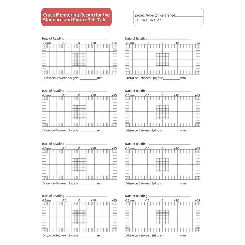 Линейка для измерения трещин Точный инструмент для мониторинга трещин Инструмент для измерения трещин Акриловый измерительный инструмент Контрастные штангенциркули