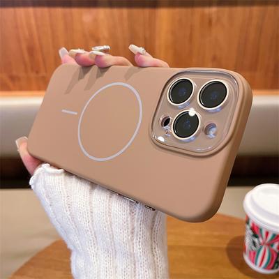 Для Magsafe Liquid Silicone Магнитный беспроводной зарядный чехол для iPhone 16 15 14 Plus 12 11 13 Pro Max Crystal Lens Protective Cover