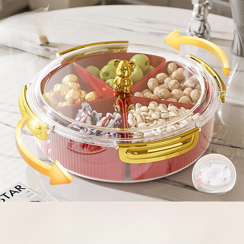 Fruit Plate Living Room Coffee Table Household Sealing Moisture-proof High-quality Fruit Plate Dried Fruit Plate New Year Snack Placement Plate