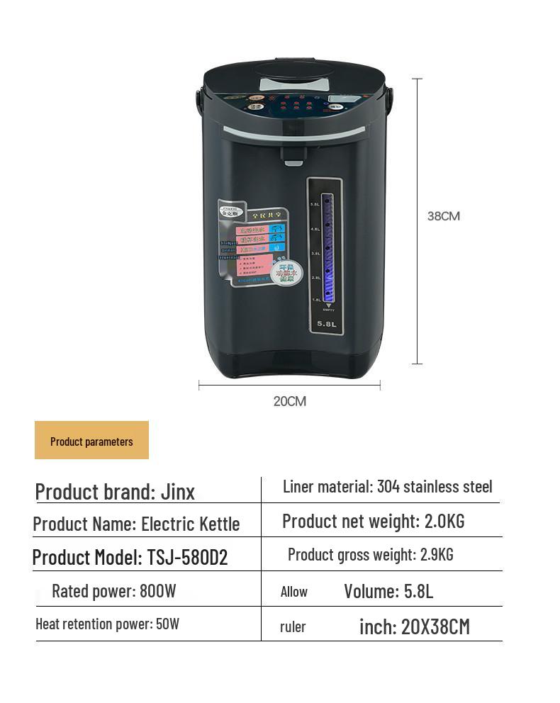 Чайник электрический Jinx 7-ступенчатый с изоляцией из нержавеющей стали и подогреватель для детских бутылочек - Подогреватель молока с постоянной температурой для приготовления молочной смеси