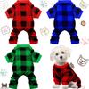 3 Pieces Christmas Dog Pajamas Red Buffalo Plaid Jumpsuit Puppy Pet Pajamas Buffalo Check Cute Apparel for Small Medium Dog Cat Chihuahua Puppy