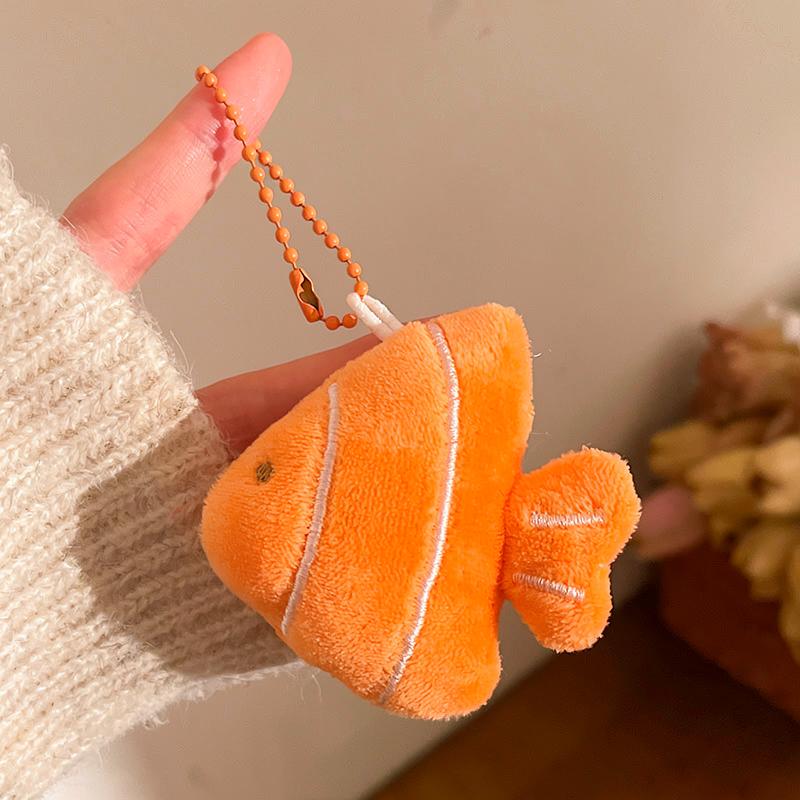 Plush Fish Keychain Adorable Fish Bag Charm Stuffed Animal Pendant Plush Kawaii Fish Decoration For Diy Decoration Keys Bags