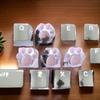 1 шт. Ручная работа Полупрозрачные Розово-голубые Кошачьи Лапки Смоляные Колпачки Клавиш Механическая Клавиатура Cross Axis Колпачок Клавиши Декор ESC WASD Колпачки Клавиш