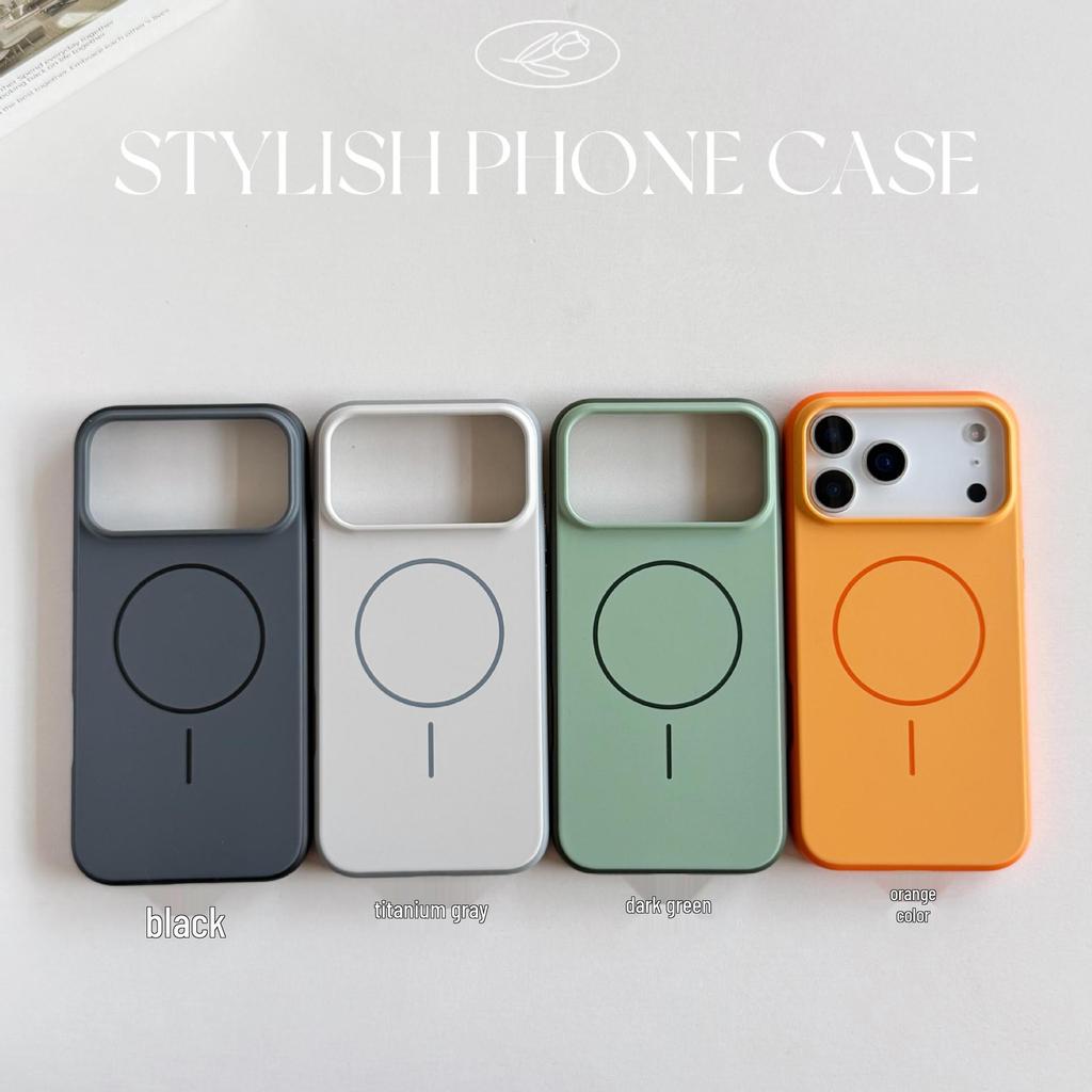 Compatible iPhone 17 Pro Max Color-Block Magnetic Case, Apple 16 Skin-Feel, Drop-Proof, Soft Edge Protective Cover