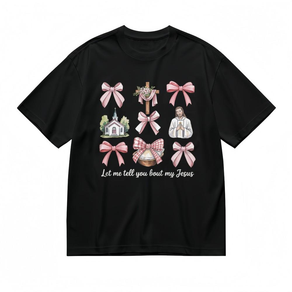 Women's Classic T-Shirt Abstract Architecture with Ribbon Motif Graphic Tee