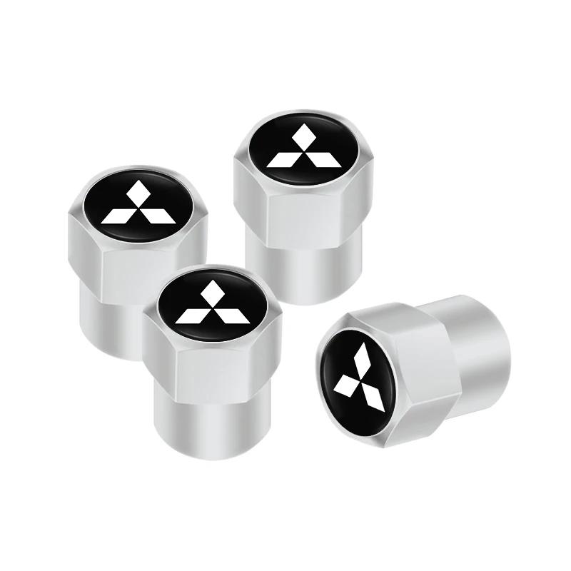 4PCS Car Tire Valve Caps Metal Wheel Dust Covers Accessories for Mitsubishi Outlander L200 Pajero Sport