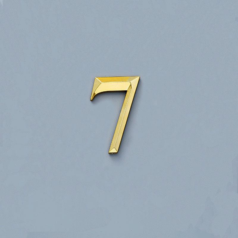 House Number Stickers 3D Self Adhesive Door Plate Sign Digits Apartment Hotel Office Door Address ABS Plastic Label 5cm Silver