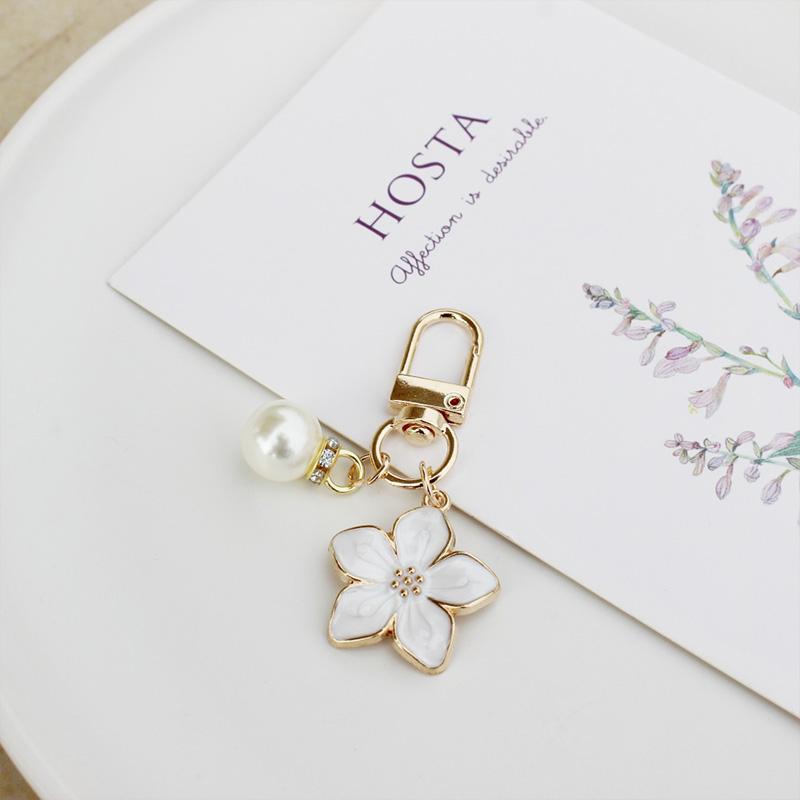 1 шт. с подвеской брелок для ключей автомобиля аксессуары милый цветок сакуры для сумки жемчужная подвеска брелок