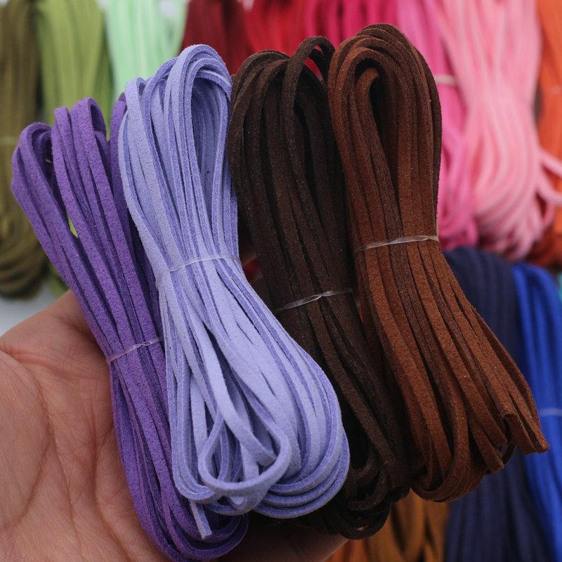 1 Roll DIY Rope Leather Cord Material Accessories Suede Decoration Colorful Mutifunction Fashion