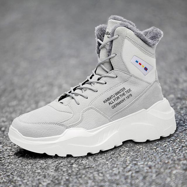 Мужские зимние осенние ботинки, теплая повседневная обувь до щиколотки, высокие кроссовки на массивном каблуке, мужская уличная обувь, легкие мужские туфли на толстой подошве