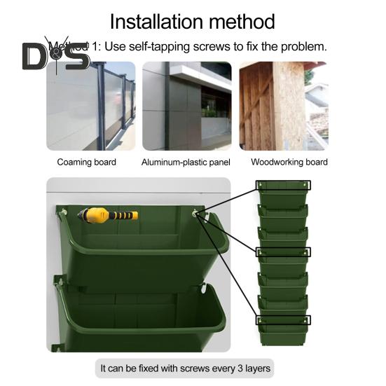 Vertical Garden Planter 350ml Self-Watering Flower Pot Hanging Wall-Mounted Stackable Flowerpot for Herbs Flowers Succulents