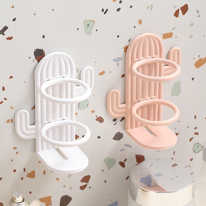 Подставка для зубных щеток 'Кактус' без сверления, одинарная, стойка для хранения электрических зубных щеток, полка для кистей для макияжа и расчесок, ванные принадлежности