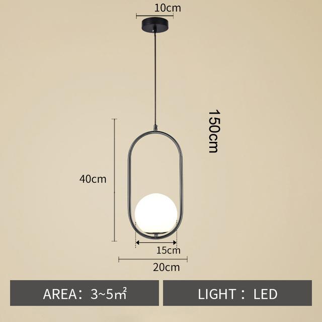 Светодиодный подвесной светильник для столовой, подвесной светильник, потолочное украшение, спальня, гостиная, стеклянный шар, люстра, освещение
