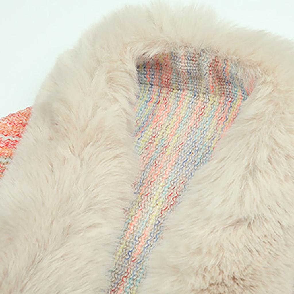 Женская Ретро Мода Теплая Полосатая Накидка с Кисточками, Воротник, Вязаная Шаль