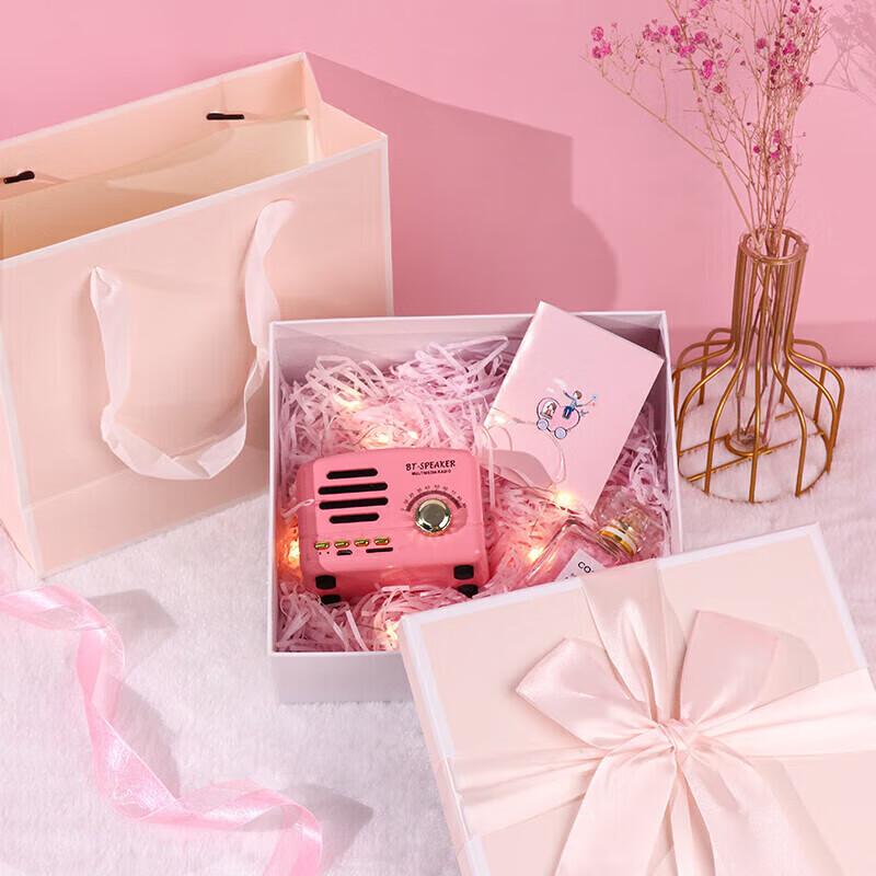 TaTanice Gift Box, Empty Box for Holidays, Valentine\'s Day Gift, Birthday Gift Box, Packaging Box, Pink Bow, Medium Size
