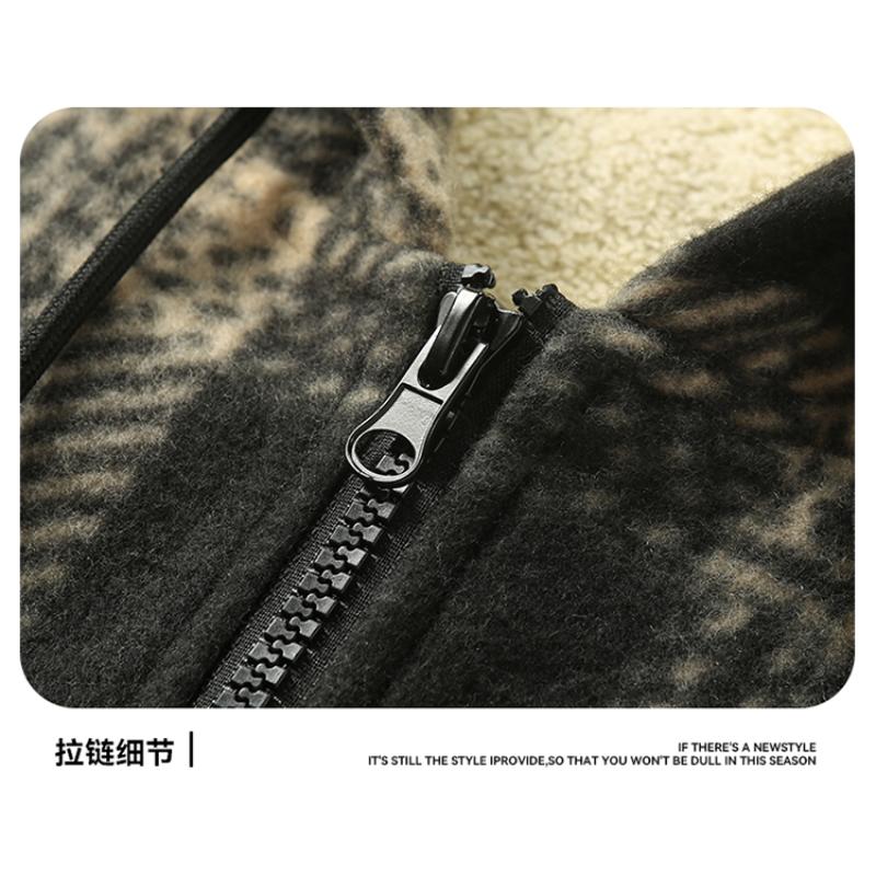 Универсальная Модная Повседневная Куртка Мужская Клетчатая Контрастного Цвета С Длинными Рукавами и Капюшоном Топ