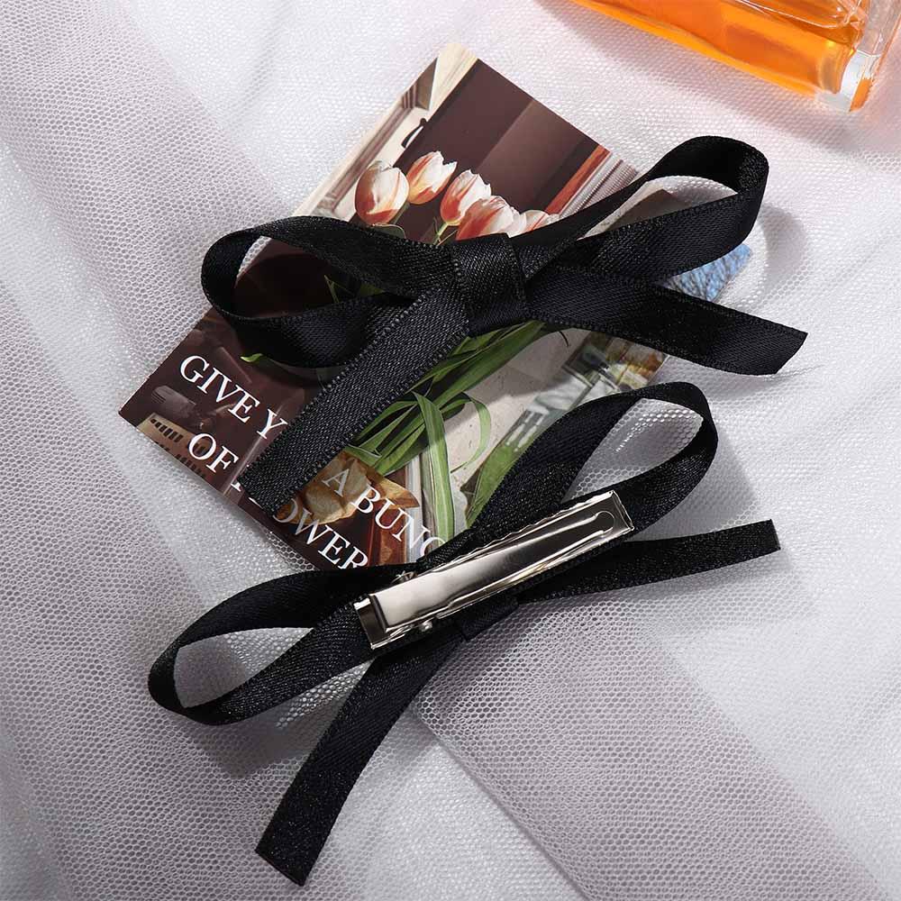 Balletcore Girl Hair Clip Bowknot Female Hair Accessories Bangs Clip Bow Hairpin For Girl