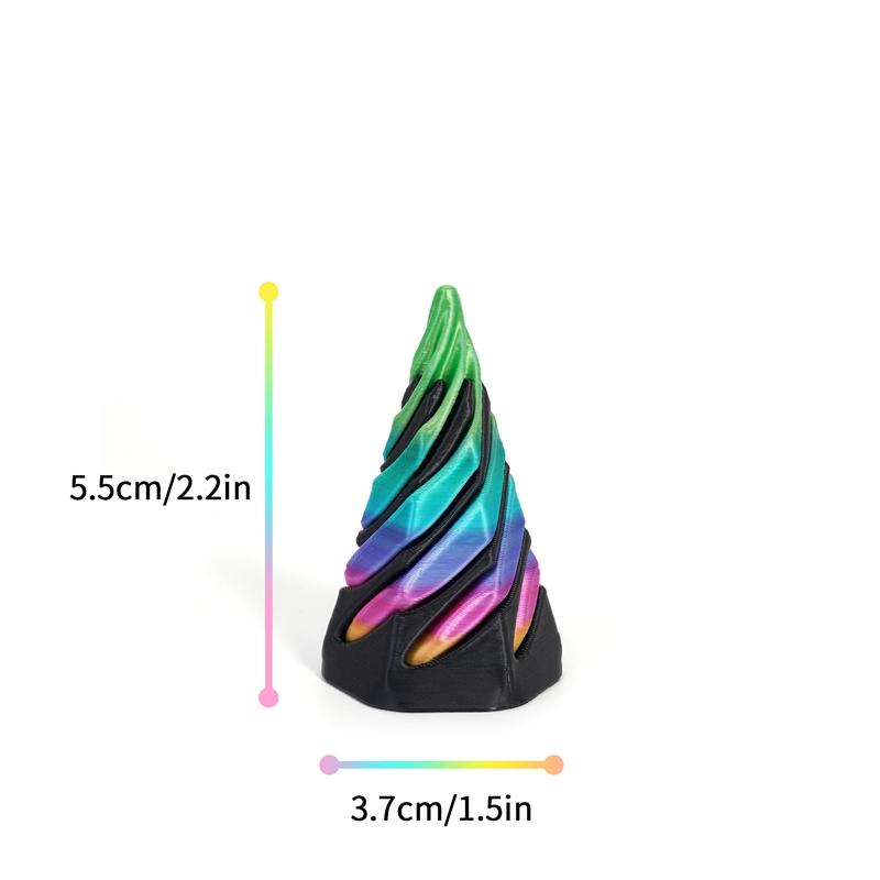 3D Printed Spiral Cone Toy Through Pyramid Toy Spiral Cone Helix Screw Fidget Impossible Pyramid Passthrough Sculpture Decor