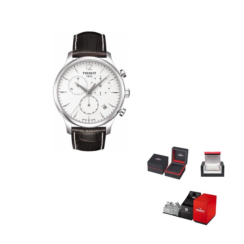 Tissot Коллекция Junya Кварцевый механизм Мужские часы Часы 42 мм Белый циферблат Корпус из нержавеющей стали Кожаный ремешок T063.617.16.037.00