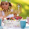 My First Communion Glitter Cake Topper Used For God'S Blessing Decoration Party Birthday Cake Decoration Baptism Shower