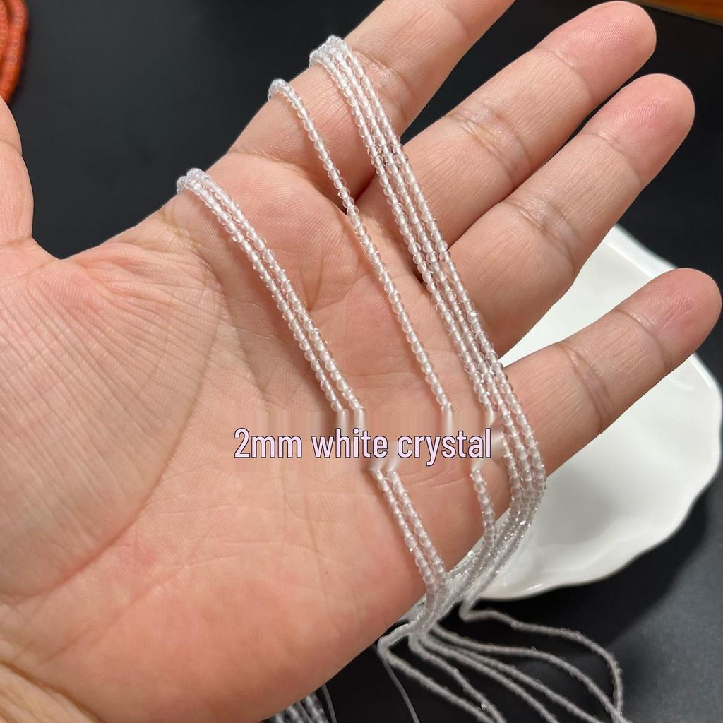 Белые хрустальные круглые бусины, 2/3 мм, россыпные бусины для DIY аксессуаров для ожерелья и браслета