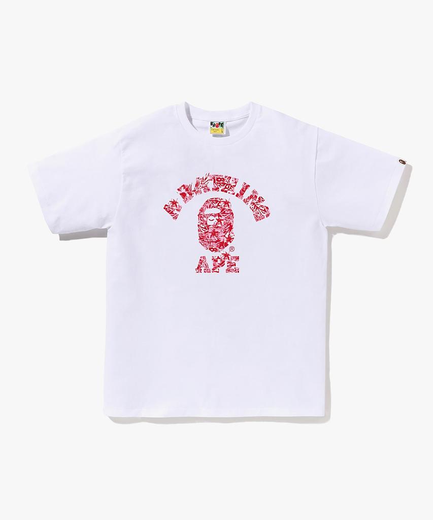 Bape Колледжная футболка Palm Resort с камуфляжным принтом (M) Белый/Розовый