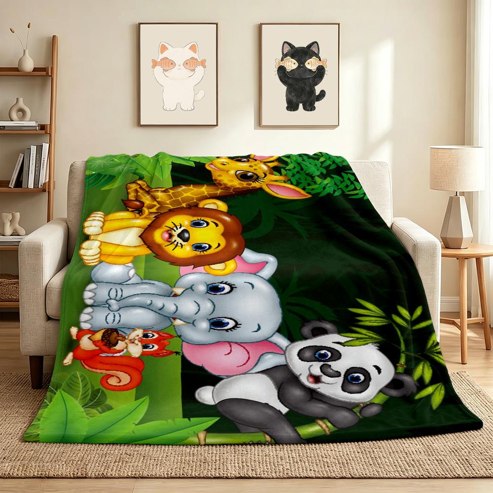 Jungle Friends Flannel Blanket Throw Blanket Soft Warm Sofa Bed Camping Car home Decor Unique Christmas Gift C9302179