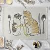 Подставка для обеденного стола с милым котом и мультяшным животным, подставка под горячее с креативным принтом, термостойкая подставка для кухни и столовых принадлежностей