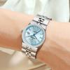 Women's Gift Quartz Watch Stainless Steel Band Waterproof Luminous Pink Dial Luxury Ladies Wristwatch With Calendar
