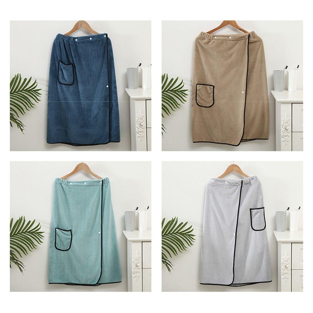 Coral Fleece Wearable Towel Soft Comfortable Beach Wrap Thick Design Bath Skirt Pool Use