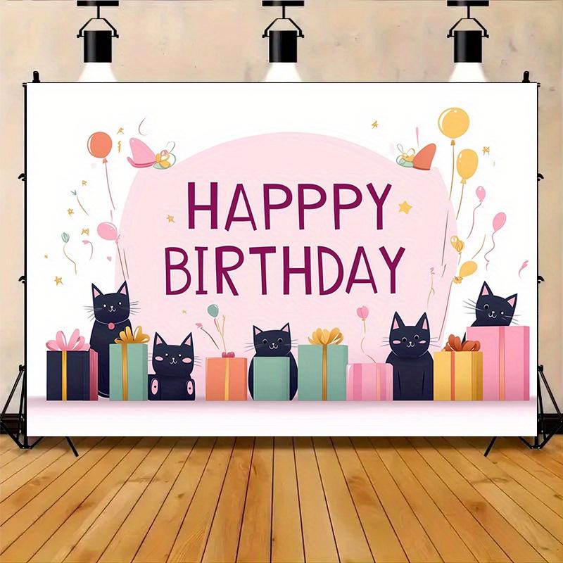 1pc Birthday Gift Box Photo Booth Cute Party Banner Polyester