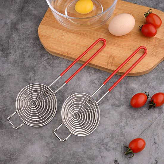 Сепаратор для яиц с длинной ручкой из нержавеющей стали для выпечки, фильтр для просеивания яичного белка и желтка, кухонный инструмент для разделения яиц