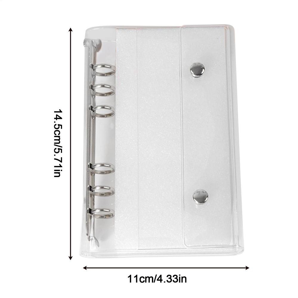 A6/A7 Clear Binder Covers 6-Ring Transparent PVC Budget Binder for Document Photo Ticket Expense Planner Cover Loose Leaf Folder