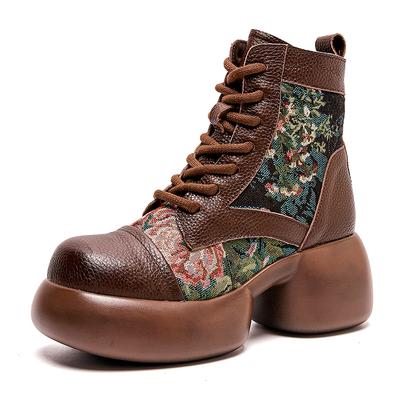 GKTINOO 2025 Британские женские ботильоны из натуральной коровьей кожи, на платформе, осенне-весенние ботинки на толстой подошве